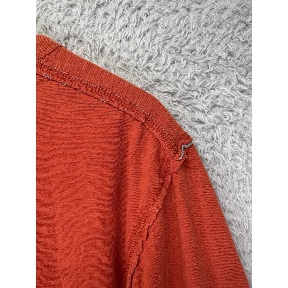 Y2K American Eagle Outfitters Mens‎ XL Long Sleeve Shirt Orange Distressed - Picture 9 of 10